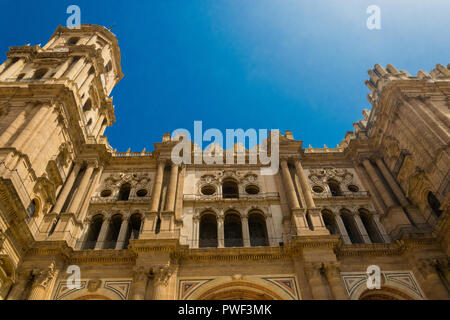 Mur de clocher de la cathédrale de l'Incarnation, un célèbre monument à Málaga, Espagne Banque D'Images