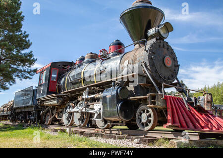 Ancien numéro 7 du moteur de train sur l'affichage à Hill City dans le Dakota du Sud Banque D'Images