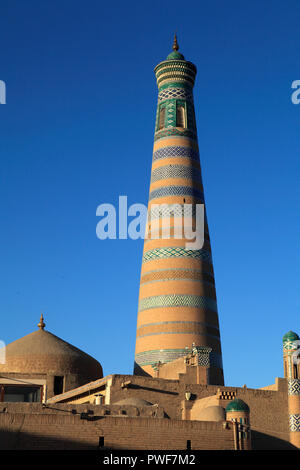 L'Ouzbékistan, Khiva, l'Islam Khoja, Minaret Banque D'Images