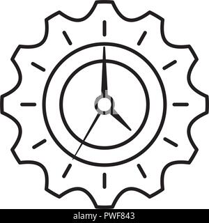 Pignon avec horloge temps réel vector illustration design Illustration de Vecteur