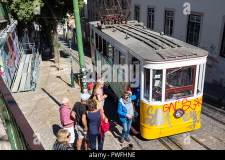 Ascensor da Glória, Lisbonne, Portugal Banque D'Images