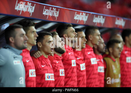 CHORZOW, Pologne - 14 octobre 2018 : la Ligue des Nations Unies de l'UEFA en Pologne et en Italie o/p : Jakub Blaszczykowski (Pologne) Banque D'Images