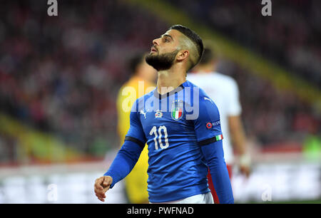 CHORZOW, Pologne - 14 octobre 2018 : la Ligue des Nations Unies de l'UEFA en Pologne et en Italie o/p : Lorenzo Insigne (Italie) Banque D'Images