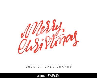 Joyeux Noël texte. Lettrage calligraphie Noël dessinés à la main. Illustration de Vecteur