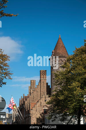 Architecture extérieure de Saint Johns, un musée de l'hôpital pour l'un des plus anciens hôpitaux préservés en Europe, Mariastraat, Bruges, Belgique Banque D'Images
