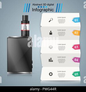 Cigarette électronique, viper - infographie d'affaires. Illustration de Vecteur