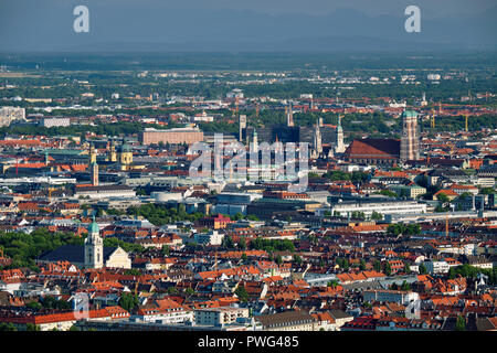 Vue aérienne de Munich. Munich, Bavière, Allemagne Banque D'Images