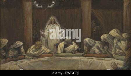 L'apparition du Christ au Cénacle (apparition du Christ au Cénacle) - James Tissot. Banque D'Images