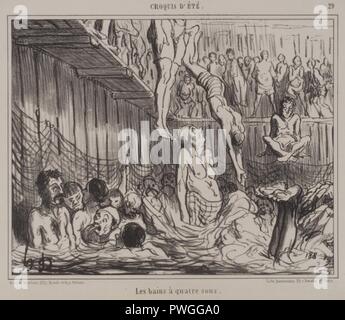 La baignoire à quatre Sous (Les bains à quatre sous) - Honoré Daumier. Banque D'Images