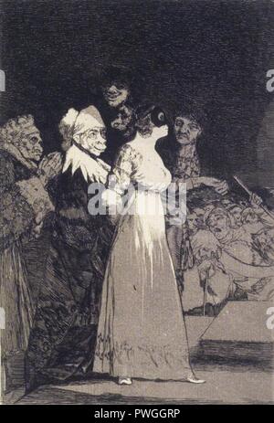 Ils disent oui et donner leur part à la première venue - Francisco de Goya y Lucientes. Banque D'Images