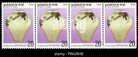 Timbres cachet de la Corée du Sud dans l'art coréen série émise en 1979 Banque D'Images