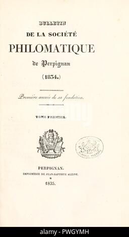 Bulletin de la société Philomathique de Perpignan Banque D'Images