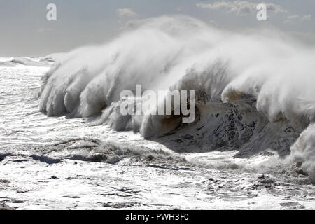 Les ondes de tempête grand approcher la coast Banque D'Images