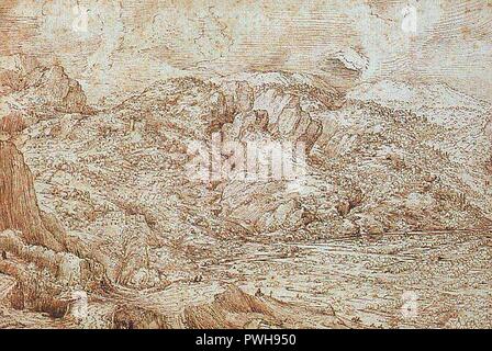 Pieter Bruegel l'ancien - paysage des Alpes - Banque D'Images