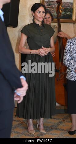 La Duchesse de Sussex participe à une réception organisée par le gouverneur général à l'Admiralty House de Sydney sur le premier jour de la visite du couple royal à l'Australie. Banque D'Images