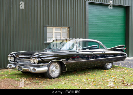 1959 Cadillac Sedan de Ville à Bicester heritage centre automne dimanche scramble event. , Bicester Oxfordshire, UK. Classic American car Banque D'Images