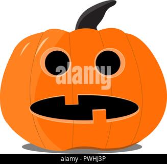 Télévision Halloween citrouille sur le fond blanc. Illustration de Vecteur