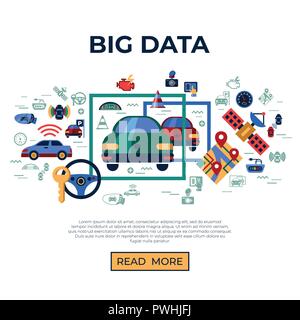Vecteur numérique aidé Transport et stationnement et système de détection de réseau de communication sans fil collection icons set simple style télévision infographi Illustration de Vecteur