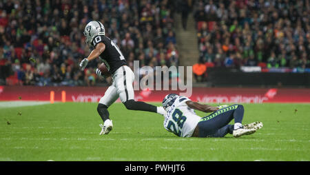 Londres, ANGLETERRE - 14 OCTOBRE : NFL : OCT 14 série internationale - Seahawks à Raiders(Photo par Glamourstock Banque D'Images