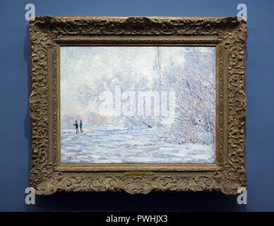 Peinture 'Frost à Giverny" (1889) de Claude Monet peintre impressionniste français sur l'affichage à son exposition rétrospective à l'Albertina Museum de Vienne, en Autriche. L'exposition consacrée au fondateur de la peinture impressionniste français s'exécute jusqu'à 6 janvier 2019. Banque D'Images