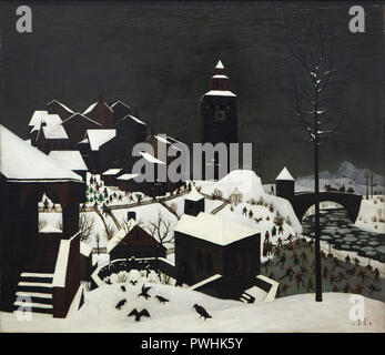 Peinture 'Paysage d'hiver" par Franz peintre autrichien Sedlacek (1925) sur l'affichage à l'Albertina Museum de Vienne, en Autriche. Banque D'Images