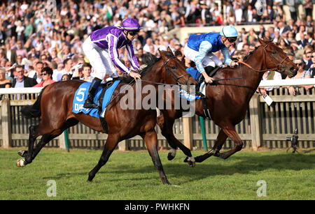 Le Roi (à droite) monté par Pierre-Charles Boudot (à droite) remporte le Godolphin Masar enjeux à venir de l'automne de l'ouest de l'Australie monté par W.M. Lordan Banque D'Images