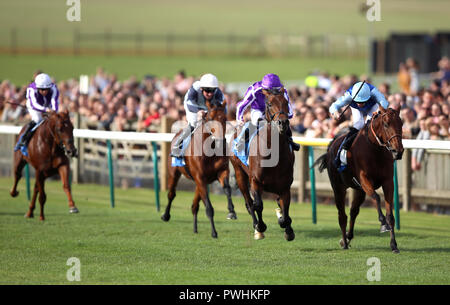 Le Roi (à droite) monté par Pierre-Charles Boudot (à droite) remporte le Godolphin Masar enjeux à venir de l'automne de l'ouest de l'Australie monté par W.M. Lordan Banque D'Images