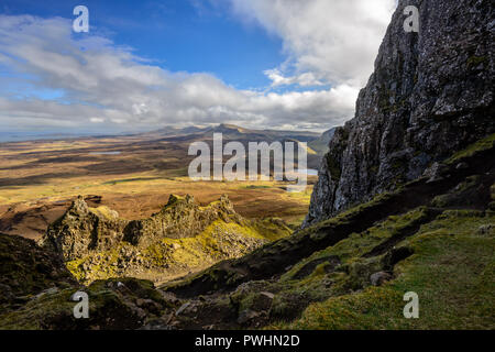 Lacets, le Quiraing, Trotternish Ridge, Isle of Skye, Scotland, UK Banque D'Images