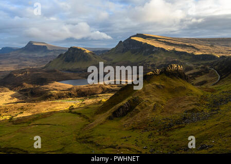 Lacets, le Quiraing, Trotternish Ridge, Isle of Skye, Scotland, UK Banque D'Images