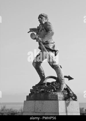 Statue de Robert Surcouf, Saint Malo, Bretagne. Célèbre Corsair. Banque D'Images