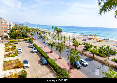 Vue paysage de la plage Alanya en Turquie Banque D'Images