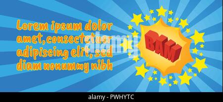 Concept Bam banner, comics style isométrique Illustration de Vecteur