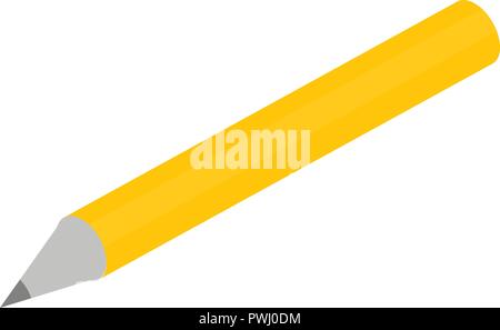 Bureau jaune crayon, style isométrique Illustration de Vecteur