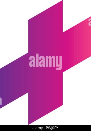 Icône plus dégradé, style isométrique Illustration de Vecteur