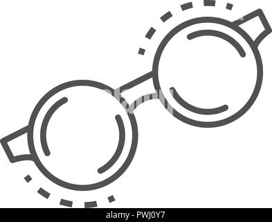 Lunettes rondes style du contour, icône Illustration de Vecteur