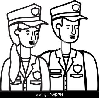 La police de caractère avatar couple Illustration de Vecteur