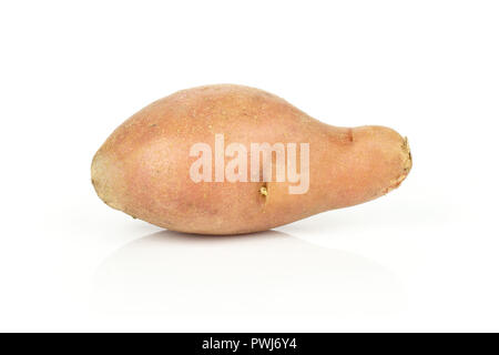 Un ensemble de matières de pommes de terre rouges frais variété francelina isolé sur fond blanc Banque D'Images