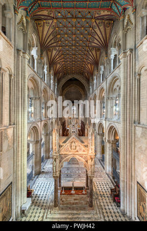 Intérieur de la cathédrale de Peterborough, Royaume-Uni Banque D'Images