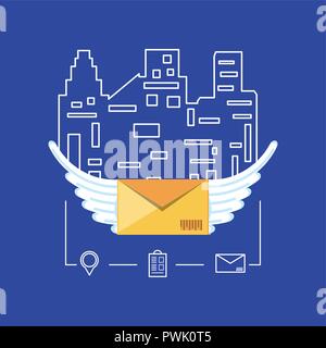 La prestation de service logistique de vol enveloppe vector illustration design Illustration de Vecteur