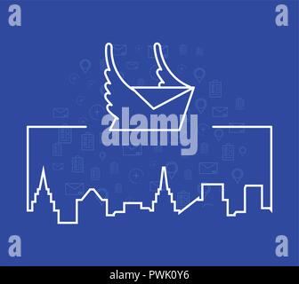 La prestation de service logistique de vol enveloppe vector illustration design Illustration de Vecteur