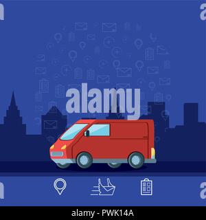 Camion de livraison de service logistique vecteur icône isolé illustration design Illustration de Vecteur