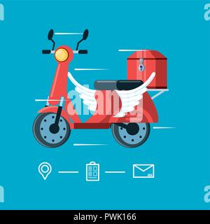 Vol de moto service logistique vector illustration design Illustration de Vecteur