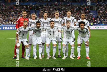 Paris, Frankreich. 16 Oct, 2018. firo : 16.10.2018, football, l'équipe nationale, Landerspiel, saison 2018/2019, l'UEFA Ligue Nations Unies, FRA, France - GER, Allemagne 2 : l'équipe 1, Équipe, Team, Team Germany | Conditions de crédit dans le monde entier : dpa/Alamy Live News Banque D'Images