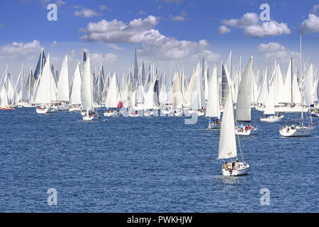 Une fois plus grand voilier au monde, regata Barcolana, Trieste regatta Banque D'Images