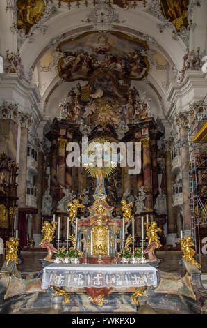 Ottobeuren est une abbaye bénédictine, située à Ottobeuren, près de Memmingen Allgäu en Bavière, Allemagne. Banque D'Images