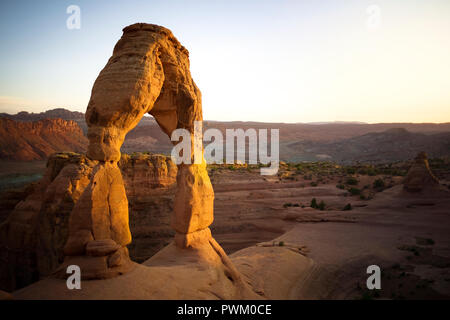 Delicate Arch, Arches National Park, Moab, Utah, USA. Banque D'Images