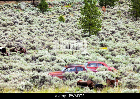 Vintage car près de Kamloops en Colombie-Britannique, Canada Banque D'Images