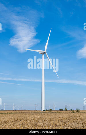 Les éoliennes dans les régions rurales de l'Illinois Banque D'Images