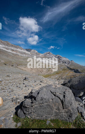 Sur le massif du Monte Perdido, Parc National d'Ordesa et Monte Perdido, Torla, vallée d'Ordesa, la province d'Huesca, Aragón Pyrénées, Aragon, Espagne, Union européenne Banque D'Images