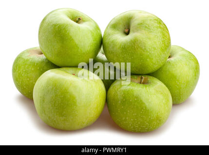 Les pommes Granny Smith isolé chemin Banque D'Images